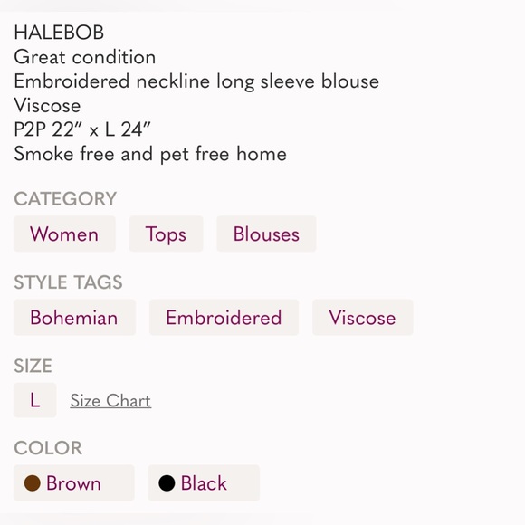 HALEBOB V Neck long sleeve blouse size Large - Picture 13 of 14